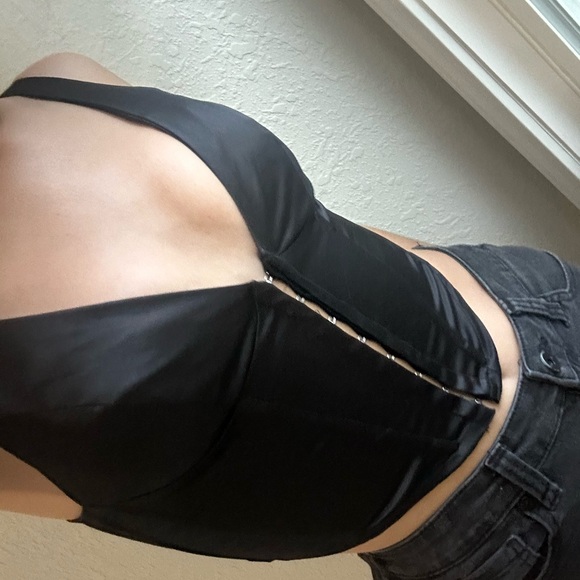 Glassons Black satin corset Top - Picture 1 of 6